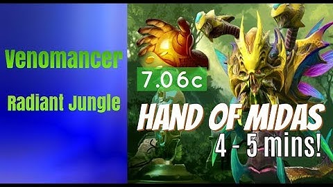 Dota 2 How to Jungle 7.06c - Venomancer 4-5mins Hand of Midas - Radiant Guide