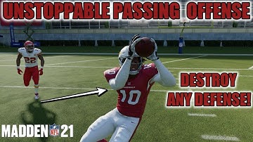 NEW UNSTOPPABLE MADDEN 21 PASSING OFFENSE! EASILY BEAT ANY DEFENSE! MADDEN 21 TIPS