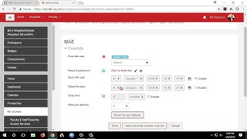 Adding Extra Time to a Quiz in Moodle 3.3