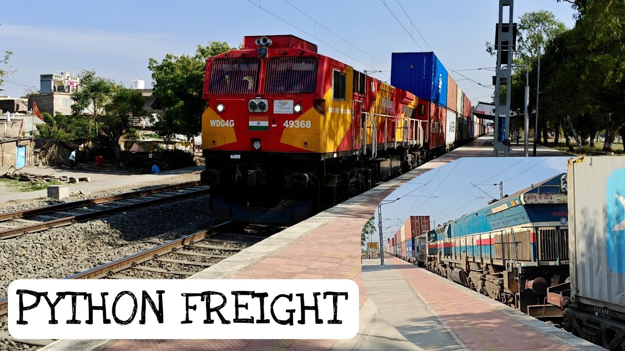 Python Freight Train with 90+ Wagons | Indian railway | wag4g - YouTube