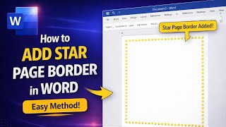 How to Add Star Border in Word | Page Border Design Tutorial