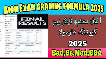 Aiou exam grading 2025! Aiou exam marks grading 2025! online system grading#exam#