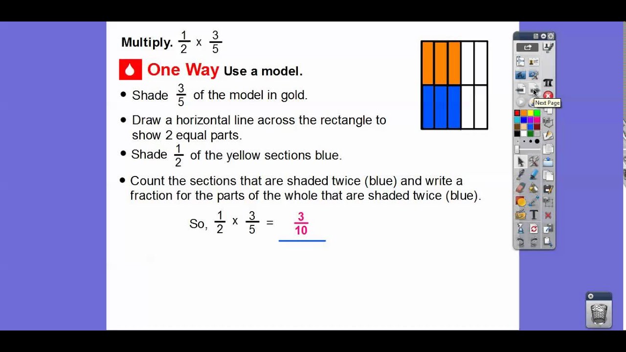 fraction multiplication practice and homework lesson 7.6