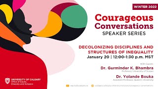 Courageous Conversations: Decolonizing Disciplines and Structures of Inequality