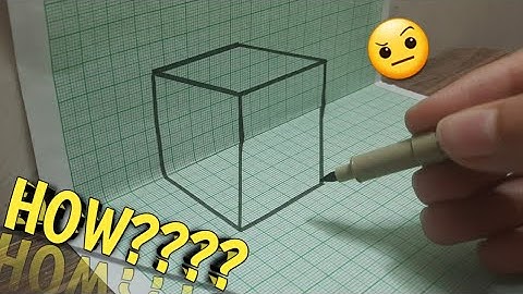 How to draw realistic 3D Cube - 3D Optical Illusion on Graph Paper