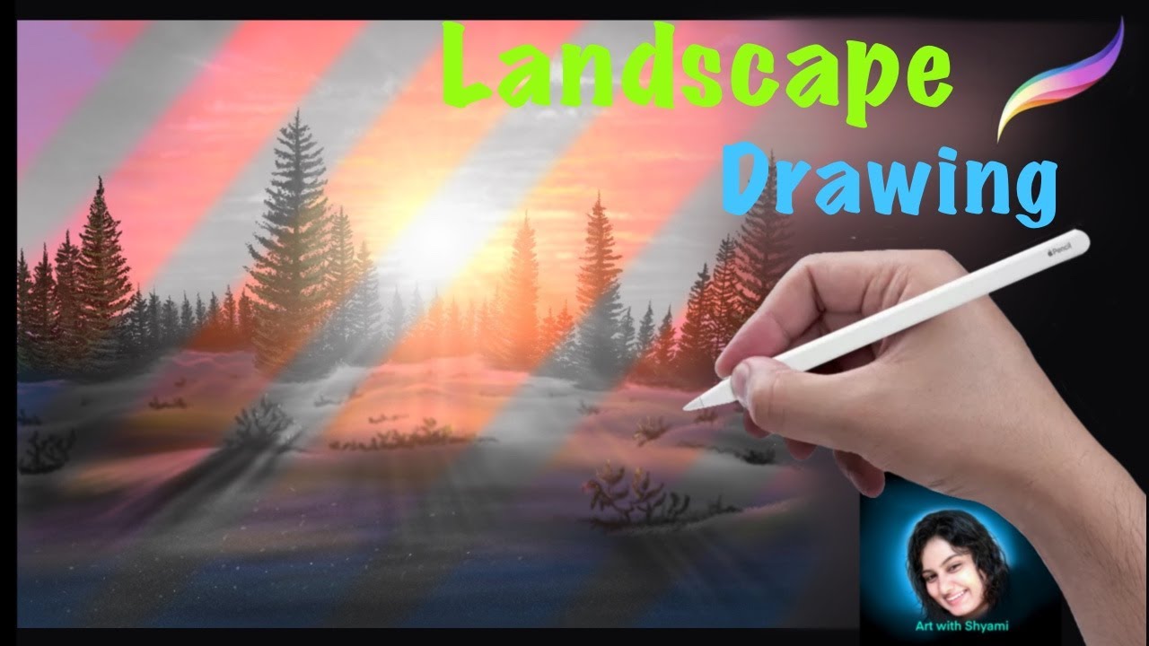 IPAD PAINTING MADE EASY - Snow Sunrise landscape tutorial in Procreate ...