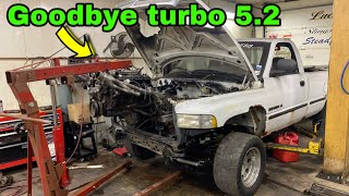REMOVING the TWIN TURBO 5.2 from WHITIE........