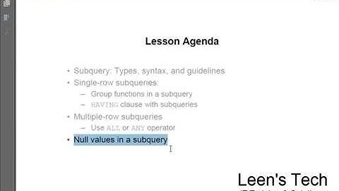 SQL 11g Tutorial in Bangla # 33 Null values in a subquery in SQL Statements