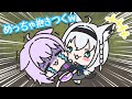 【手描き】ホラーゲームが怖すぎてフブちゃんに抱きつくおかゆ【白上フブキ/猫又おかゆ/切り抜き漫画】