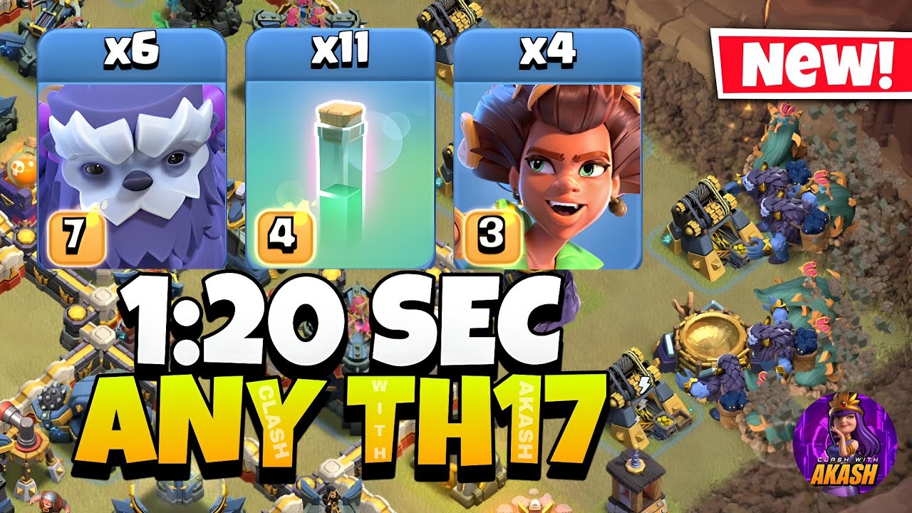 TH17 Yeti Root Rider Attack Strategy !! Best Th17 Attack Strategy in ...