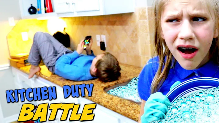 Hope vs Noah Kitchen Duty Battle! SuperHeroKids Sk...