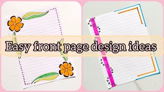 Front page design ideas for school project and assignment