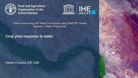 [WAPOROCW] M2-1.1 Crop yield response to water