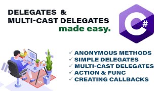 Delegates & Multicast Delegates in C#.Net made easy! |Action & Func| Anonymous Methods | Codelligent