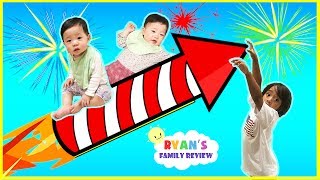 Twin babies first 4th of July! Family Fun Day with Ryan's Family Review!