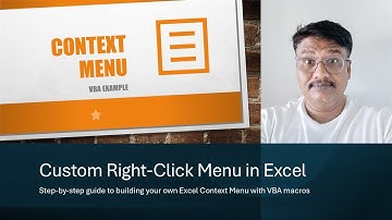 Simple & Easy: Create a Custom Right-Click Context Menu in Excel VBA