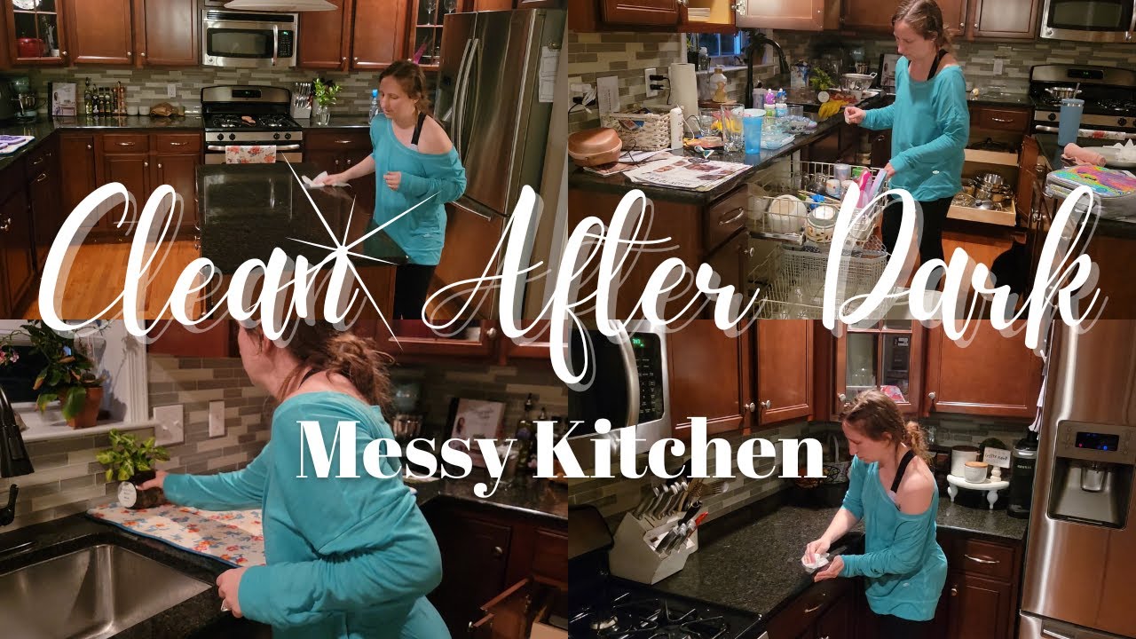 *NEW* Messy Kitchen Clean After Dark | Clean with me | Molly Deckman ...