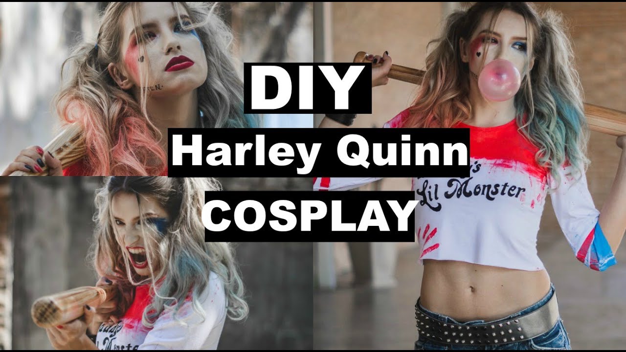 DIY - Cosplay Harley Quinn (Arlequina)- Esquadrão Suicida - COMPLETO - Pt2  com Make