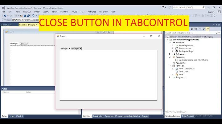 Add Close Button to TabControl TabPages in C#