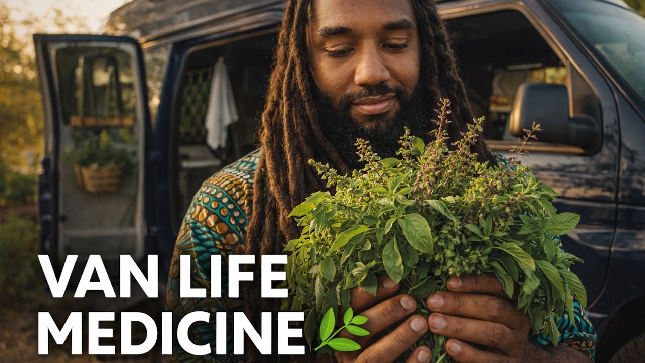 Harvesting, Washing, Drying & Preparing Holy Basil for a Fellow Van Lifer