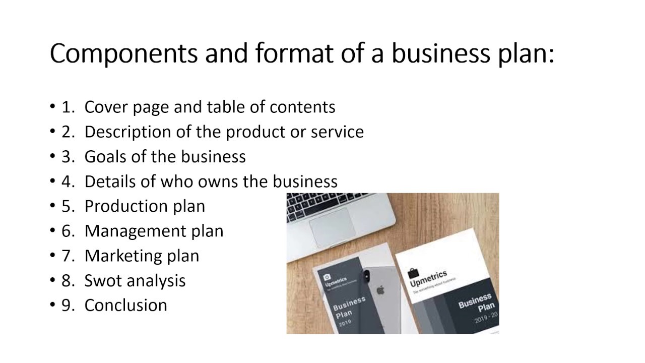 components of a business plan grade 9