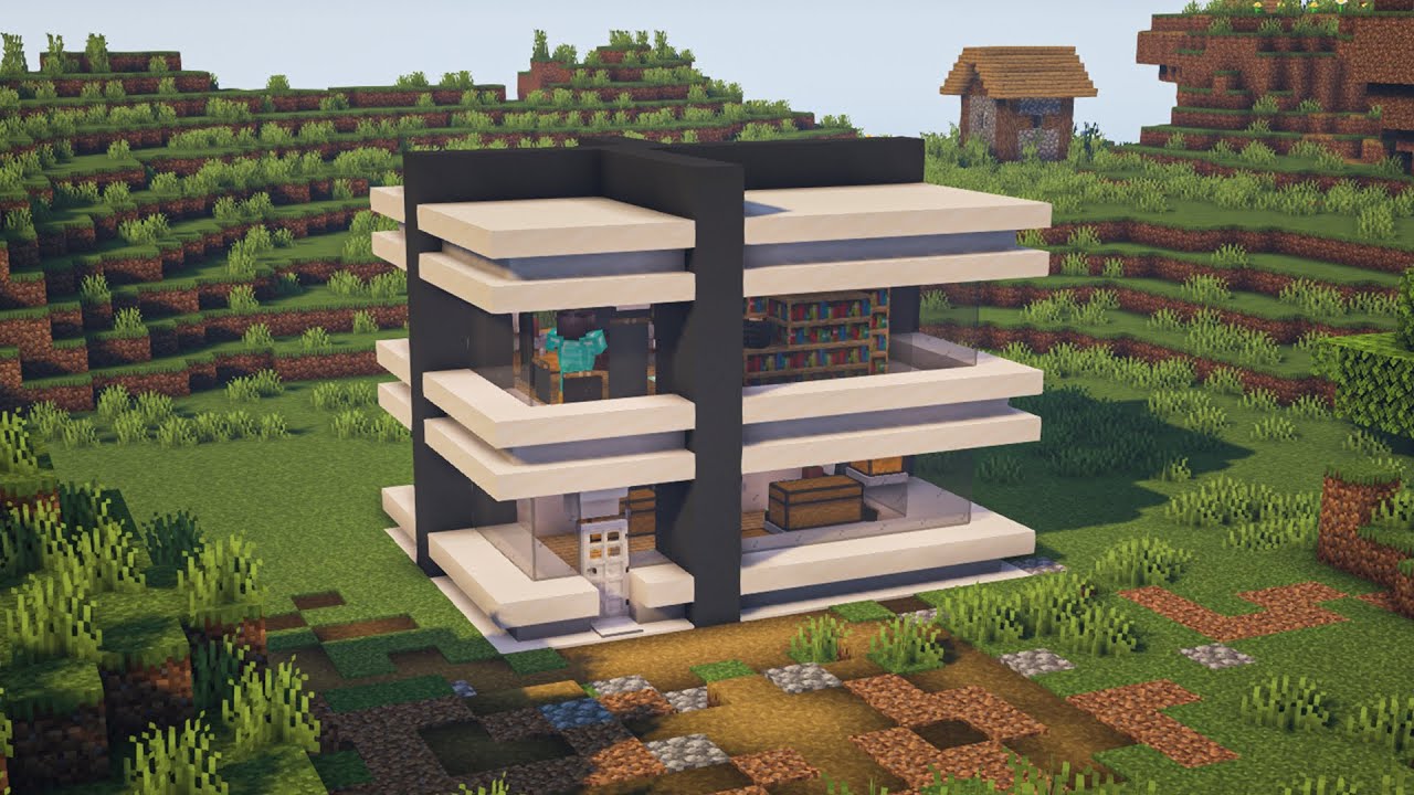 Minecraft: How To Build A Small Modern House Tutorial (CODE:27)