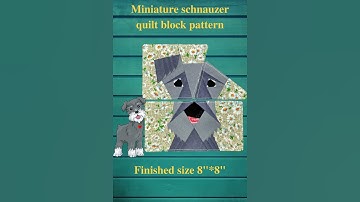 Miniature schnauzer quilt block PDF pattern # 2 Paper Piecing  #handmade