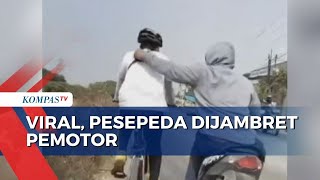 Viral! Aksi Nekat Pemotor Jambret Tas Pesepeda di Bekasi