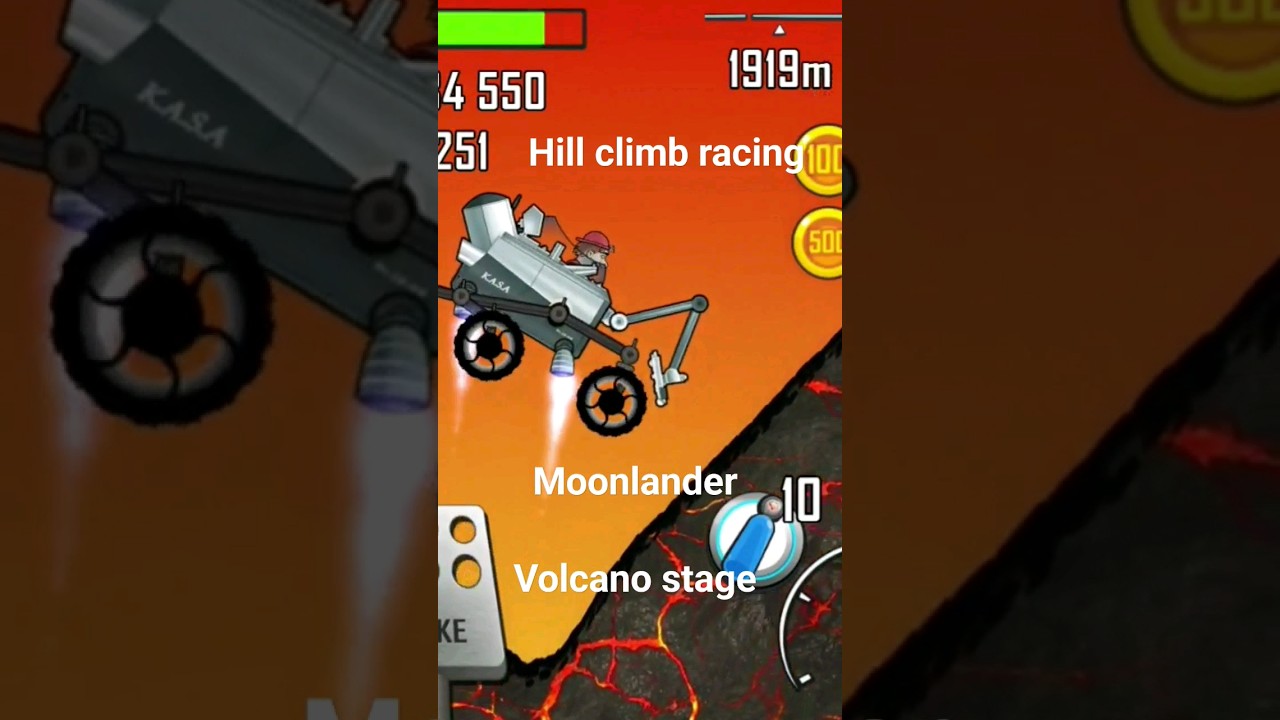 Hill climb racing game letest video 2023 volcano🌋stage with Moonlander