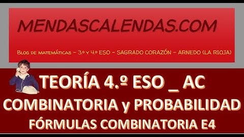 4C605 COMBINALIDAD T 1 2   Fórmulas combinatoria E4 4 º ESO AC 19 20
