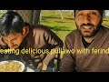 Eating delicious pullawo with yak meat .at ghour valley 😍