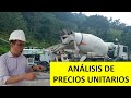 Análisis de PRECIOS UNITARIOS | Para PRESUPUESTOS DE OBRA