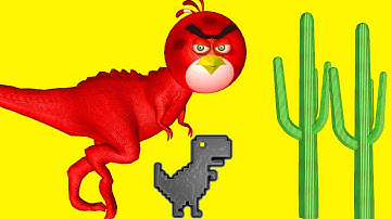 ANGRY BIRDS in STEVE - The JUMPING DINOSAUR   ♫  3D animated game mashup  ☺ FunVideoTV - Style ;-))