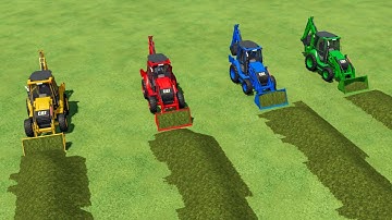 COLOURS OF LOADER ! GRASS LOADING CAT BACKHOE LOADER IN FS 22 | FARMING SIMULATOR 22
