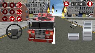 Truck Pemadam Kebakaran - Terjadi Kebakaran di Lampu Lalu Lintas - Real Fire Truck Driving screenshot 4