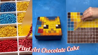 Pixel Art Chocolate Cake - Foodiebeats Chocolate Sprinkles Pixel Cake - Pikachu Pokémon Cake