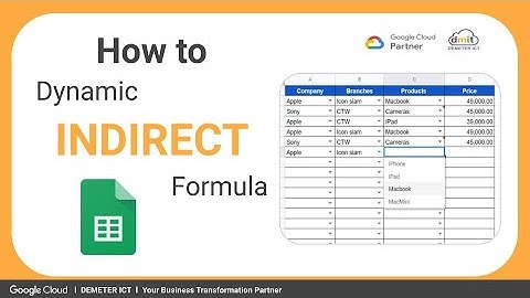การประยุกต์ใช้งานสูตร Indirect บน Google Sheets Part 1