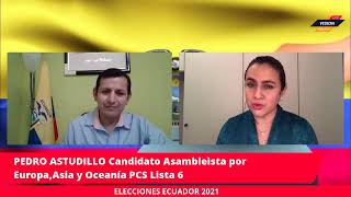 Pedro Astudillo candidato a Asambleísta por  de Europa, Asia y Oceanía por el PSC Lista 6