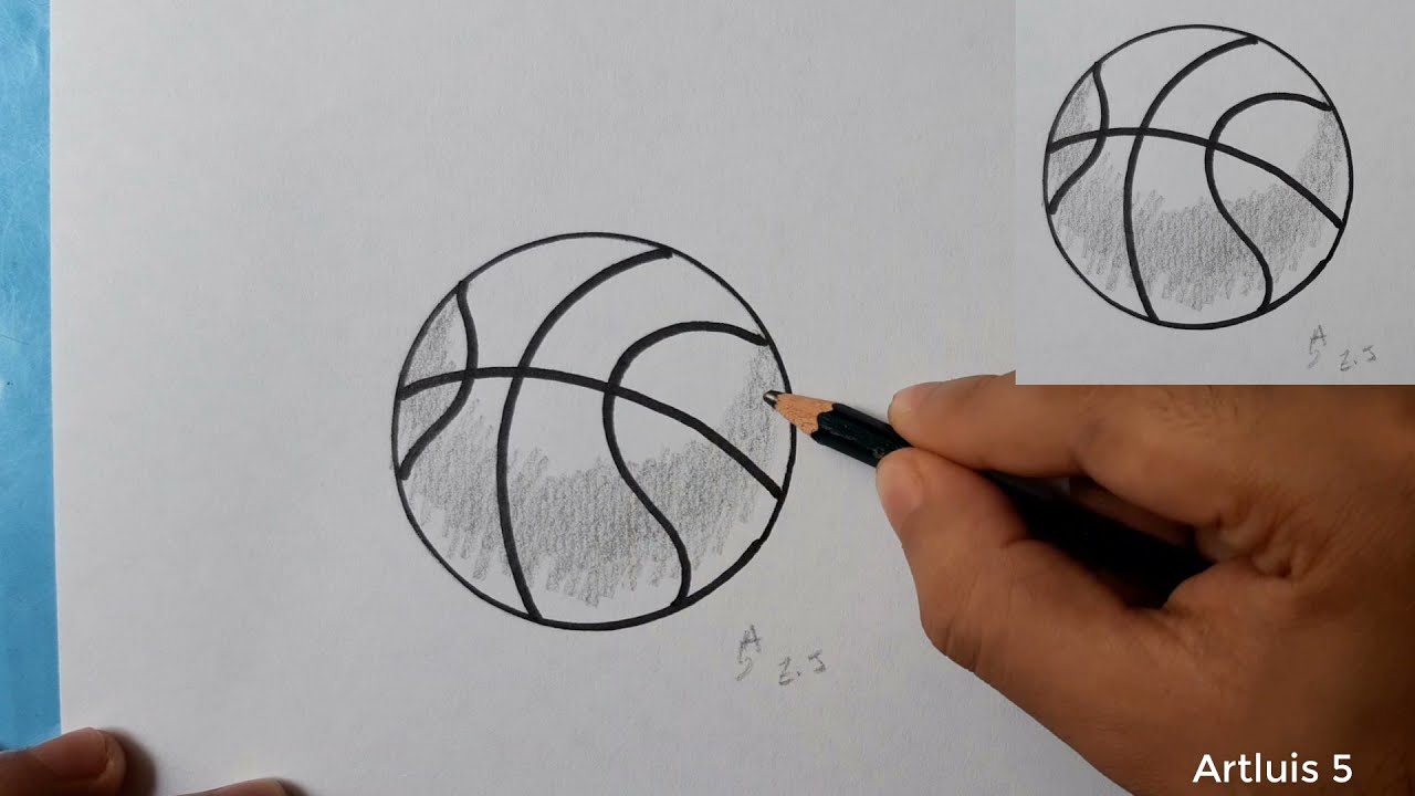 Cómo dibujar un balón de basquetbol - YouTube