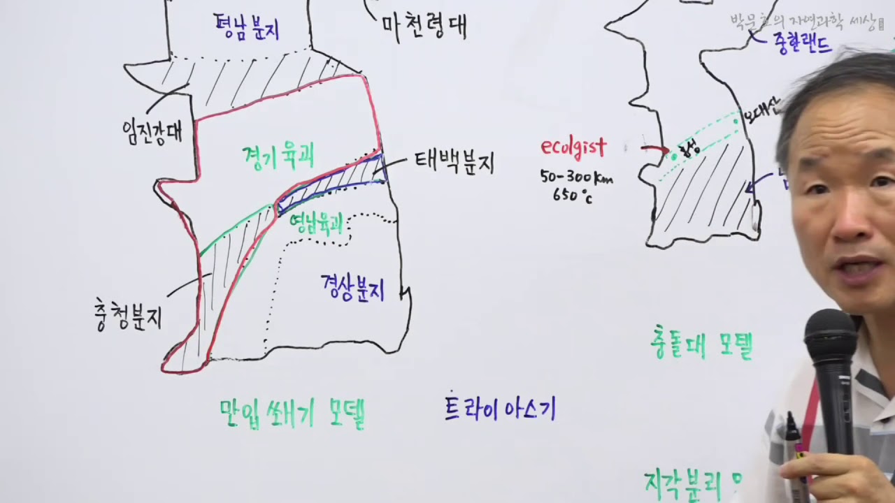 10 암석학_한반도 형성 이론_4(충청분지와 태백분지,중부지괴 남중랜드) - YouTube