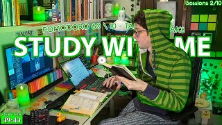 STUDY WITH ME LIVE POMODORO | 12 HOURS STUDY CHALLENGE ✨ Harvard Student, Relaxing Rain Sounds