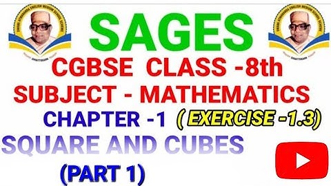 CG BOARD CLASS 8 MATH CHAPTER 1 EXERCISE 1.3 PART 1.  cgbse/Cg board