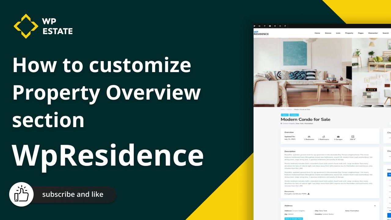 How to customize Property Overview section - YouTube