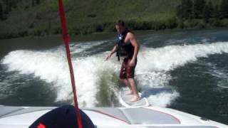 Rupp's First Time Wake Surfing part 2