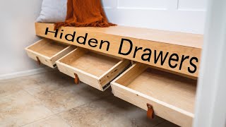 EASY and CHEAP Hidden Drawers Floating Bench/ Mud Room / Cheap and Easy DIY by Wood Nerds 50,993 views 3 years ago 16 minutes