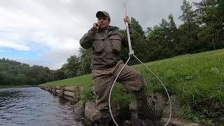 Salmon fishing on the Spey at Lower Pitchroy  On the River Spey 7th July 2021
