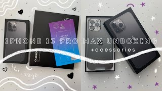 🍎 aesthetic iphone 13 pro max unboxing + acessories *asmr*