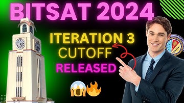 BITSAT 2024 ITERATION 3 CUTOFF||#bitsat #bitsat_cutoff||TECH4PILANI