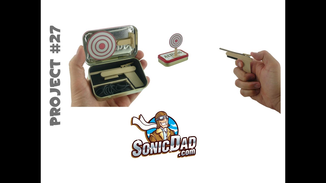 How to Make a Miniature Rubber Band Gun AND Carrying Case - SonicDad Projec...