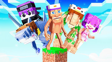 10 Friends On One BRAINROT Block In Minecraft!